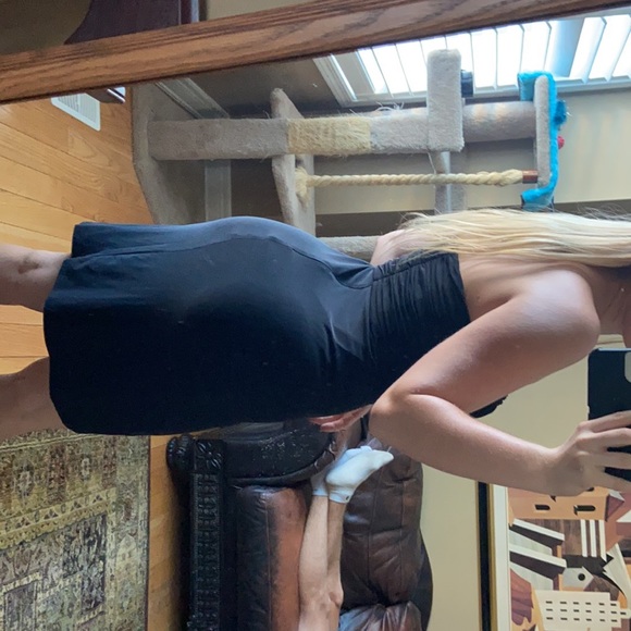 Black strapless midi dress - Picture 2 of 3